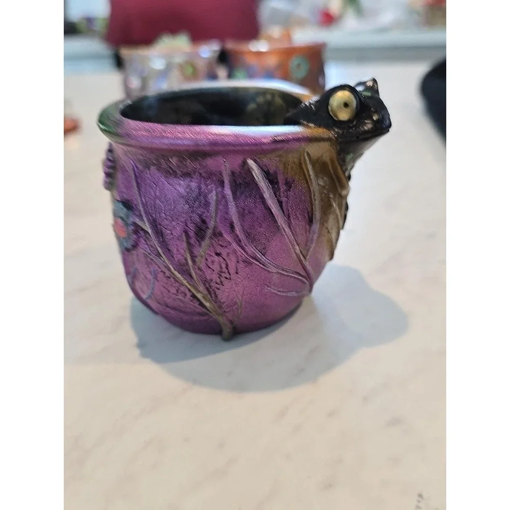 Resin Handmade‎ Frog Flower Pot Decoration Gift Plants. 684